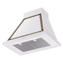 ILVE Nostalgie II 30-Inch 600 CFM Wall Mounted Range Hood in White with Bronze Trim (UANB30WHB)