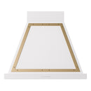 ILVE Nostalgie II 30-Inch 600 CFM Wall Mounted Range Hood in White with Brass Trim (UANB30WHG)