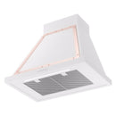 ILVE Nostalgie II 30-Inch 600 CFM Wall Mounted Range Hood in White with Copper Trim (UANB30WHP)