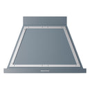 ILVE Nostalgie II 36-Inch 600 CFM Wall Mounted Ranged Hood in Blue Grey with Chrome Trim (UANB36BGC)
