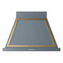 ILVE Nostalgie II 36-Inch 600 CFM Wall Mounted Range Hood in Blue Grey with Brass Trim (UANB36BGG)