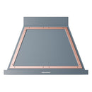 ILVE Nostalgie II 36-Inch 600 CFM Wall Mounted Ranged Hood in Blue Grey with Copper Trim (UANB36BGP)
