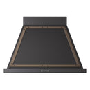 ILVE Nostalgie II 36-Inch 600 CFM Wall Mounted Range Hood in Glossy Black with Bronze Trim (UANB36BKB)