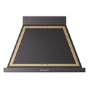 ILVE Nostalgie II 36-Inch 600 CFM Wall Mounted Range Hood in Glossy Black with Brass Trim (UANB36BKG)