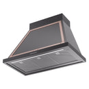 ILVE Nostalgie II 36-Inch 600 CFM Wall Mounted Range Hood in Glossy Black with Copper Trim (UANB36BKP)
