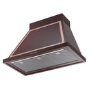 ILVE Nostalgie II 36-Inch 600 CFM Wall Mounted Range Hood in Burgundy with Copper Trim (UANB36BUP)