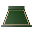 ILVE Nostalgie II 36-Inch 600 CFM Wall Mounted Range Hood in Emerald Green with Brass Trim (UANB36EGG)