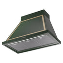 ILVE Nostalgie II 36-Inch 600 CFM Wall Mounted Range Hood in Emerald Green with Brass Trim (UANB36EGG)
