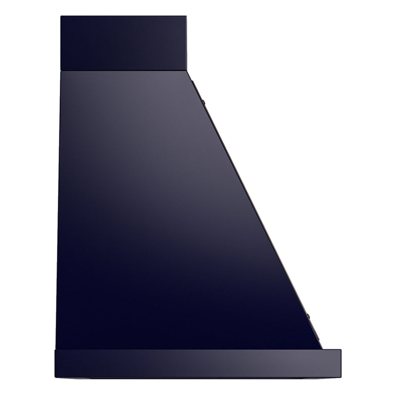 ILVE Nostalgie II 36-Inch 600 CFM Wall Mounted Range Hood in Midnight Blue with Bronze Trim (UANB36MBB)