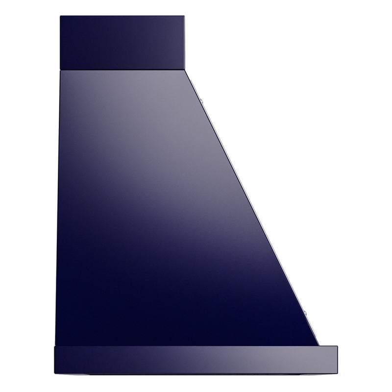 ILVE Nostalgie II 36-Inch 600 CFM Wall Mounted Range Hood in Midnight Blue with Chrome Trim (UANB36MBC)