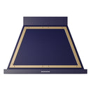 ILVE Nostalgie II 36-Inch 600 CFM Wall Mounted Range Hood in Midnight Blue with Brass Trim (UANB36MBG)