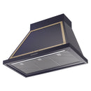 ILVE Nostalgie II 36-Inch 600 CFM Wall Mounted Range Hood in Midnight Blue with Brass Trim (UANB36MBG)