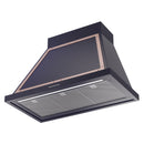 ILVE Nostalgie II 36-Inch 600 CFM Wall Mounted Range Hood in Midnight Blue with Copper Trim (UANB36MBP)