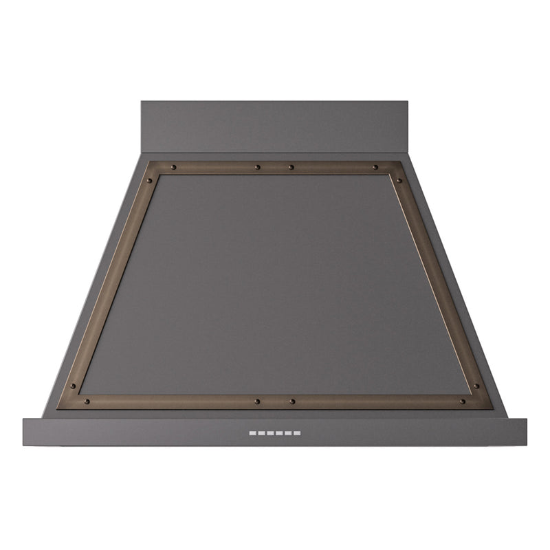 ILVE Nostalgie II 36-Inch 600 CFM Wall Mounted Range Hood in Matte Graphite with Bronze Trim (UANB36MGB)