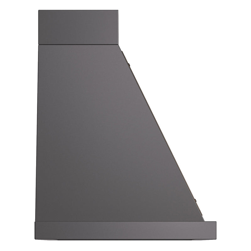 ILVE Nostalgie II 36-Inch 600 CFM Wall Mounted Range Hood in Matte Graphite with Bronze Trim (UANB36MGB)