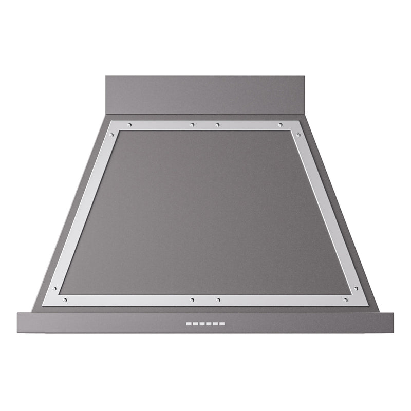 ILVE Nostalgie II 36-Inch 600 CFM Wall Mounted Range Hood in Matte Graphite with Chrome Trim (UANB36MGC)