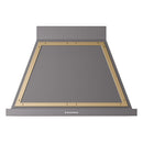 ILVE Nostalgie II 36-Inch 600 CFM Wall Mounted Range Hood in Matte Graphite with Brass Trim (UANB36MGG)