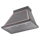 ILVE Nostalgie II 36-Inch 600 CFM Wall Mounted Range Hood in Matte Graphite with Brass Trim (UANB36MGG)