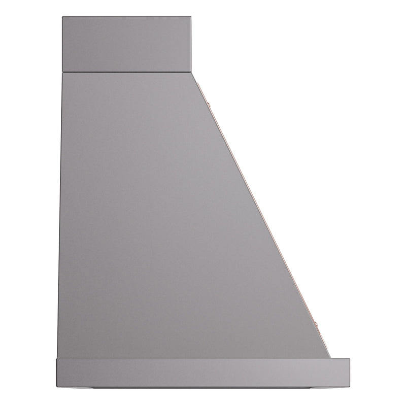 ILVE Nostalgie II 36-Inch 600 CFM Wall Mounted Range Hood in Matte Graphite with Copper Trim (UANB36MGP)