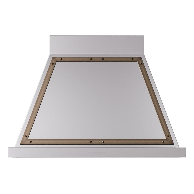 ILVE Nostalgie II 36-Inch 600 CFM Wall Mounted Range Hood in Stainless Steel with Bronze Trim (UANB36SSB)