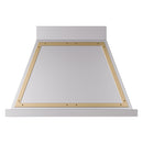 ILVE Nostalgie II 36-Inch 600 CFM Wall Mounted Range Hood in Stainless Steel with Brass Trim (UANB36SSG)