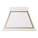 ILVE Nostalgie II 36-Inch 600 CFM Wall Mounted Range Hood in White with Brass Trim (UANB36WHG)