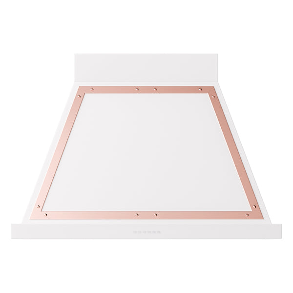 ILVE Nostalgie II 36-Inch 600 CFM Wall Mounted Range Hood in White with Copper Trim (UANB36WHP)
