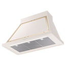 ILVE Nostalgie II 40-Inch 600 CFM Wall Mounted Range Hood in Antique White with Brass Trim (UANB40AWG)