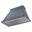 ILVE Nostalgie II 40-Inch 600 CFM Wall Mounted Range Hood in Blue Grey with Bronze Trim (UANB40BGB)