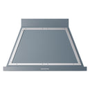 ILVE Nostalgie II 40-Inch 600 CFM Wall Mounted Range Hood in Blue Grey with Chrome Trim (UANB40BGC)
