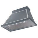ILVE Nostalgie II 40-Inch 600 CFM Wall Mounted Range Hood in Blue Grey with Chrome Trim (UANB40BGC)