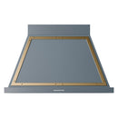 ILVE Nostalgie II 40-Inch 600 CFM Wall Mounted Range Hood in Blue Grey with Brass Trim (UANB40BGG)