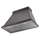 ILVE Nostalgie II 40-Inch 600 CFM Wall Mounted Range Hood in Glossy Black with Bronze Trim (UANB40BKB)