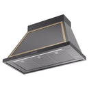 ILVE Nostalgie II 40-Inch 600 CFM Wall Mounted Range Hood in Glossy Black with Brass Trim (UANB40BKG)