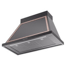 ILVE Nostalgie II 40-Inch 600 CFM Wall Mounted Range Hood in Glossy Black with Copper Trim (UANB40BKP)