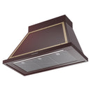 ILVE Nostalgie II 40-Inch 600 CFM Wall Mounted Range Hood in Burgundy with Brass Trim (UANB40BUG)