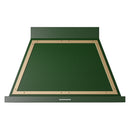 ILVE Nostalgie II 40-Inch 600 CFM Wall Mounted Range Hood in Emerald Green with Brass Trim (UANB40EGG)