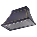 ILVE Nostalgie II 40-Inch 600 CFM Wall Mounted Range Hood in Midnight Blue with Bronze Trim (UANB40MBB)