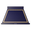 ILVE Nostalgie II 40-Inch 600 CFM Wall Mounted Range Hood in Midnight Blue with Brass Trim (UANB40MBG)