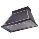 ILVE Nostalgie II 40-Inch 600 CFM Wall Mounted Range Hood in Midnight Blue with Brass Trim (UANB40MBG)