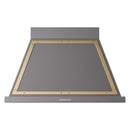 ILVE Nostalgie II 40-Inch 600 CFM Wall Mounted Range Hood in Matte Graphite with Brass Trim (UANB40MGG)