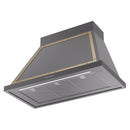 ILVE Nostalgie II 40-Inch 600 CFM Wall Mounted Range Hood in Matte Graphite with Brass Trim (UANB40MGG)