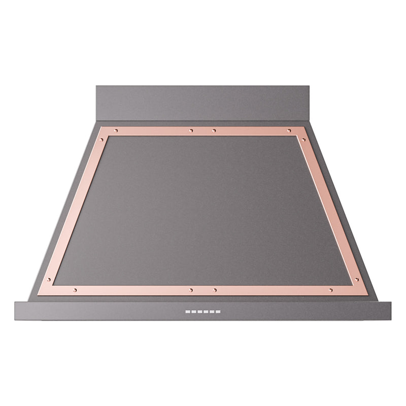 ILVE Nostalgie II 40-Inch 600 CFM Wall Mounted Range Hood in Matte Graphite with Copper Trim (UANB40MGP)