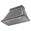 ILVE Nostalgie II 40-Inch 600 CFM Wall Mounted Range Hood in Matte Graphite with Copper Trim (UANB40MGP)