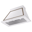 ILVE Nostalgie II 40-Inch 600 CFM Wall Mounted Range Hood in White with Bronze Trim (UANB40WHB)