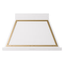 ILVE Nostalgie II 40-Inch 600 CFM Wall Mounted Range Hood in White with Brass Trim (UANB40WHG)