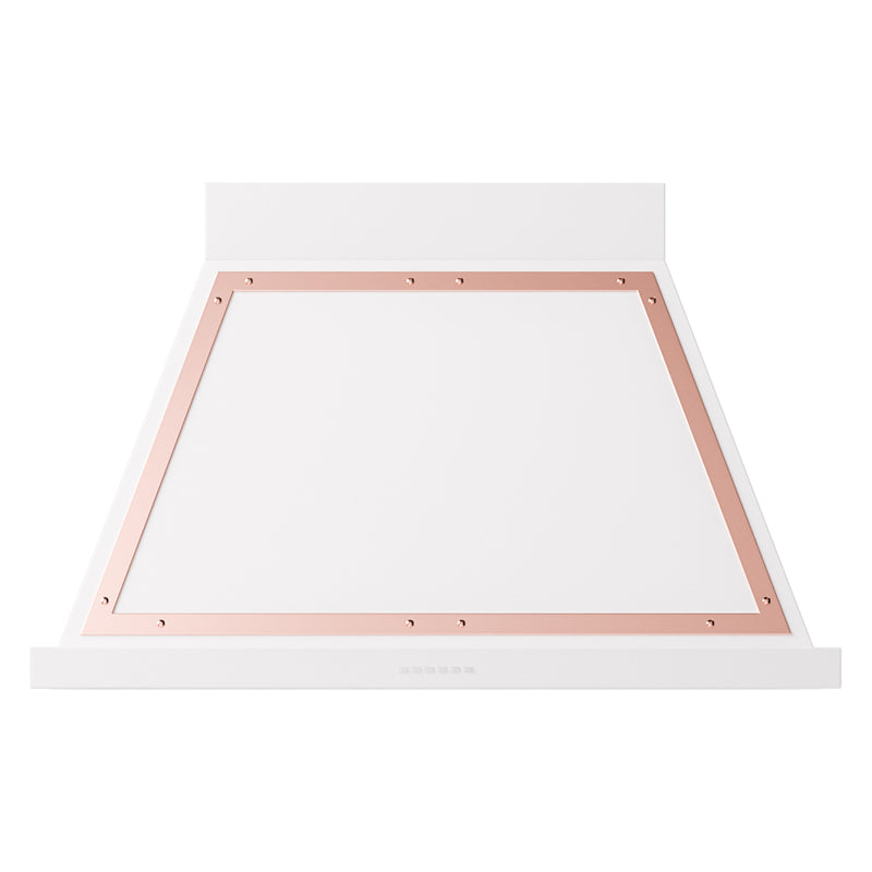 ILVE Nostalgie II 40-Inch 600 CFM Wall Mounted Range Hood in White with Copper Trim (UANB40WHP)