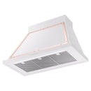 ILVE Nostalgie II 40-Inch 600 CFM Wall Mounted Range Hood in White with Copper Trim (UANB40WHP)