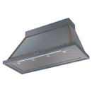 ILVE Nostalgie II 48-Inch 850 CFM Wall Mounted Range Hood in Blue Grey with Bronze Trim (UANB48BGB)