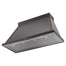 ILVE Nostalgie II 48-Inch 850 CFM Wall Mounted Range Hood in Glossy Black with Bronze Trim (UANB48BKB)